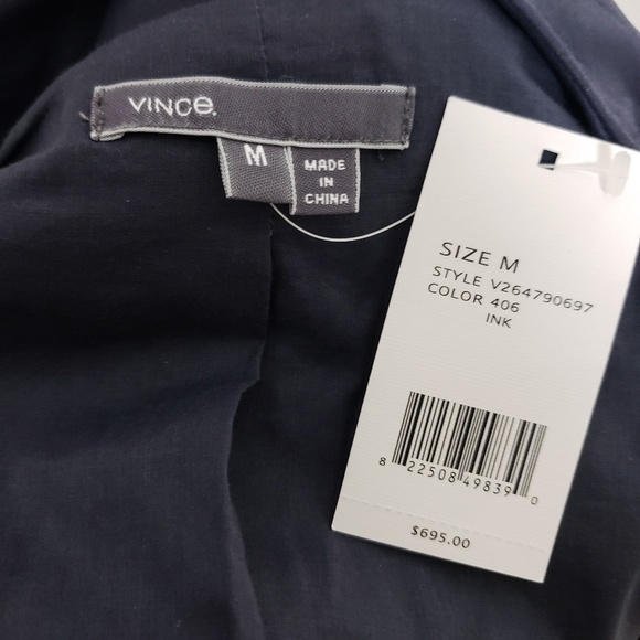 Vince Navy Blue Leather Front Vest Jacket *NEW* - Picture 8 of 10